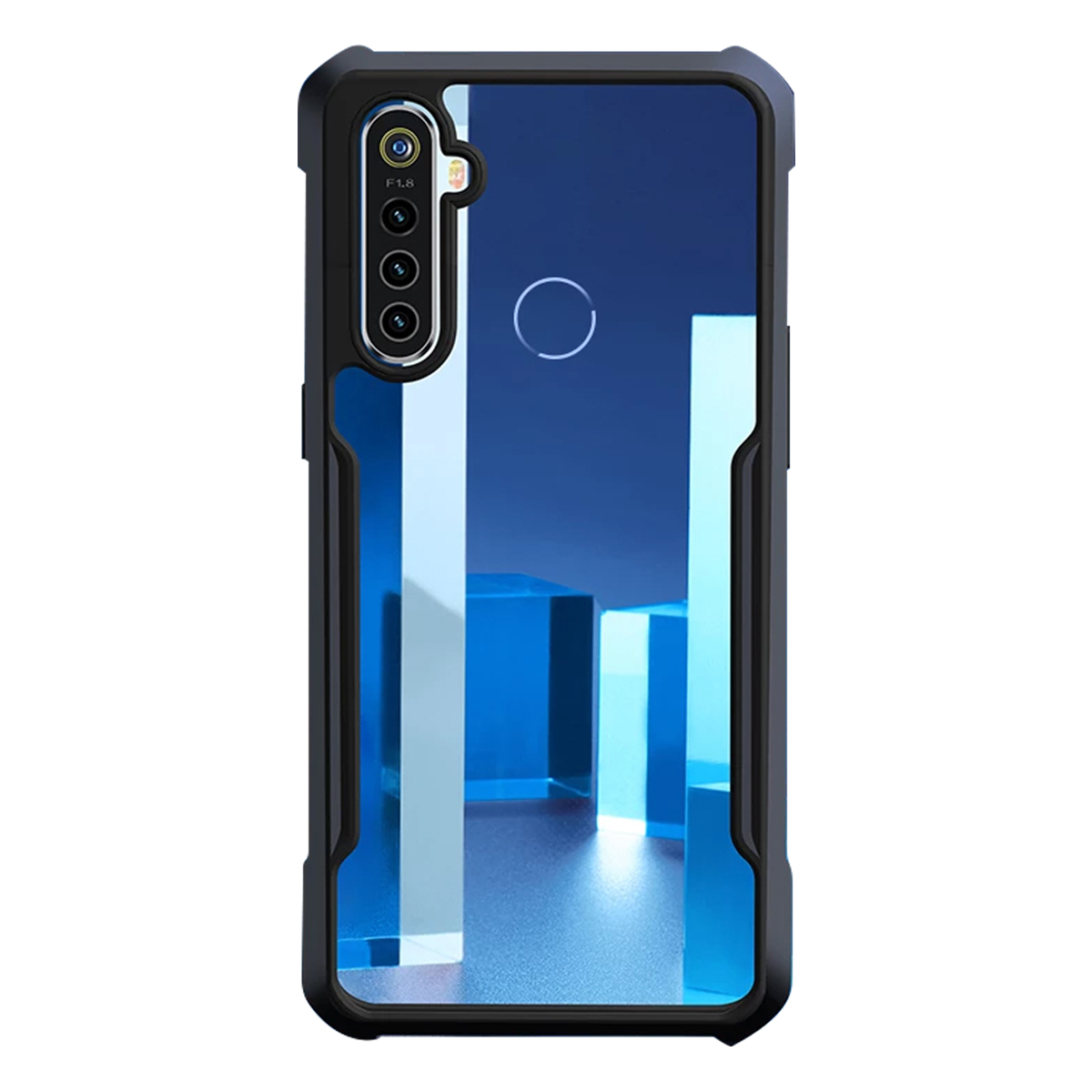 Realme 5i 6i C3 Transparent Back Cover Edge-Reinforced Hybrid Shockproof Case