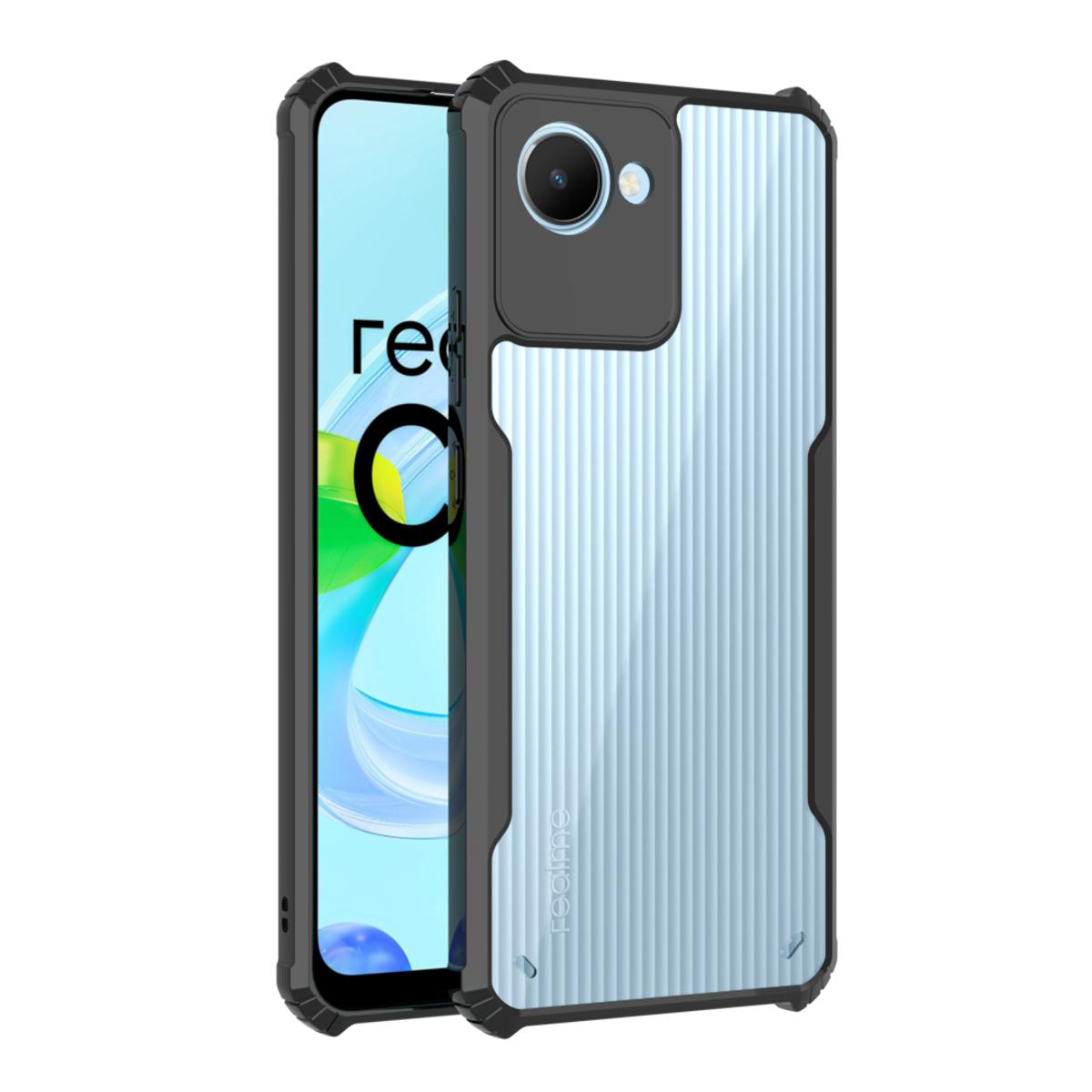 For Realme C30 Cover Edge-Reinforced Shockproof Cushion Back Clear Hybrid Transparent Hard Cover Casing - Camera