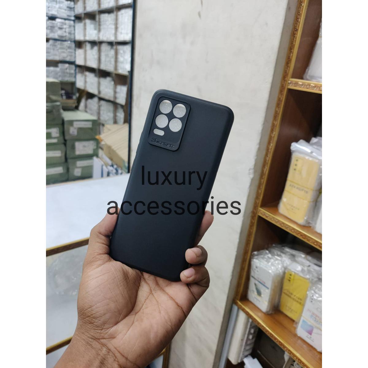 for realme 8 / realme 8 pro 4g matt black selicon back cover
