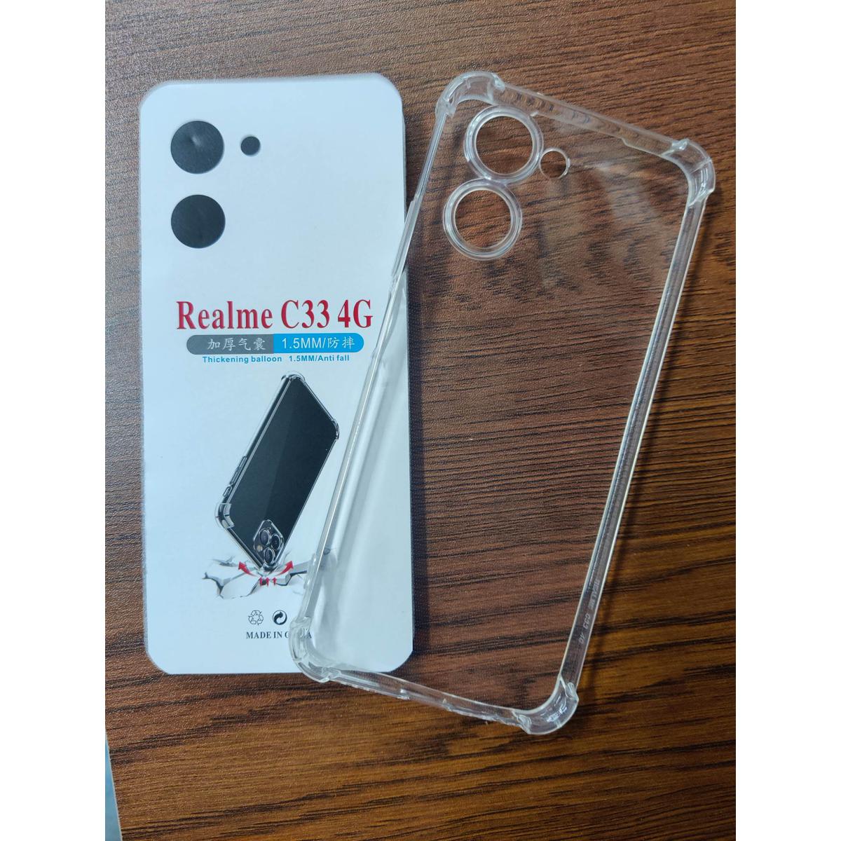 for realme c33 4G clear transparent back cover