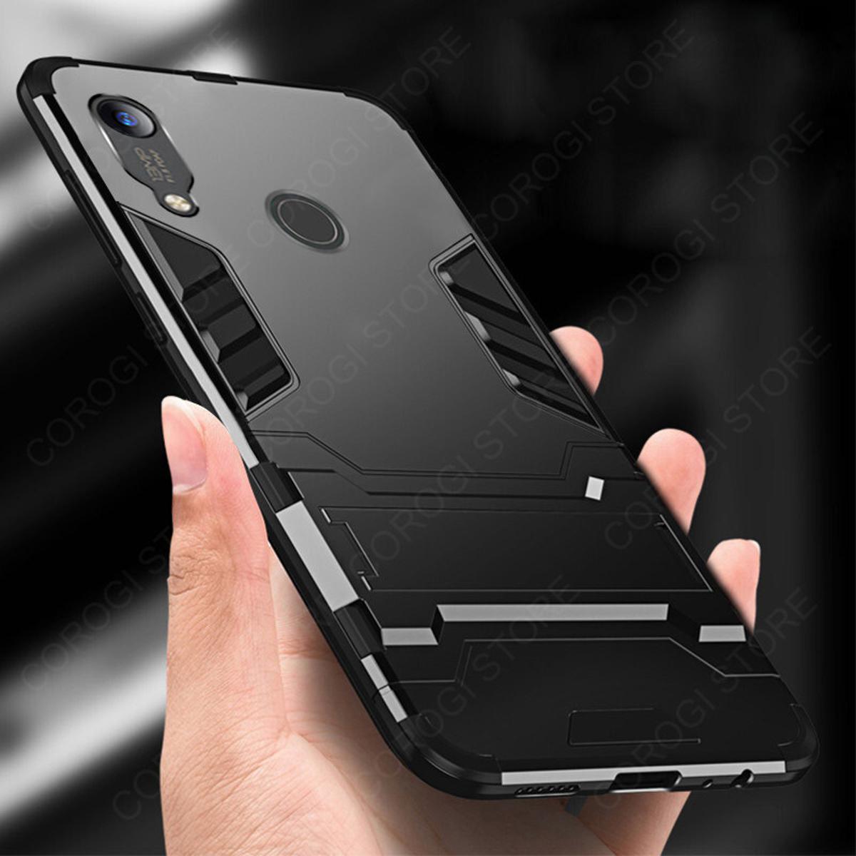 For Huawei Y6s / Huawei Y6 Prime 2019 Back Cover Shockproof Hybrid Armor Stand Holder Design Hard Plastic Soft TPU Silicone Bumper Phone Case