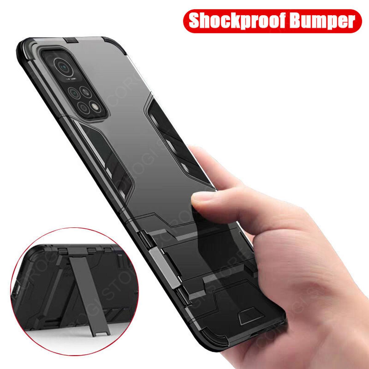 For Xiaomi Mi 10T / Xiaomi Mi 10T Pro Back Cover Shockproof Hybrid Armor Stand Holder Design Hard Plastic Soft TPU Silicone Bumper Phone Case