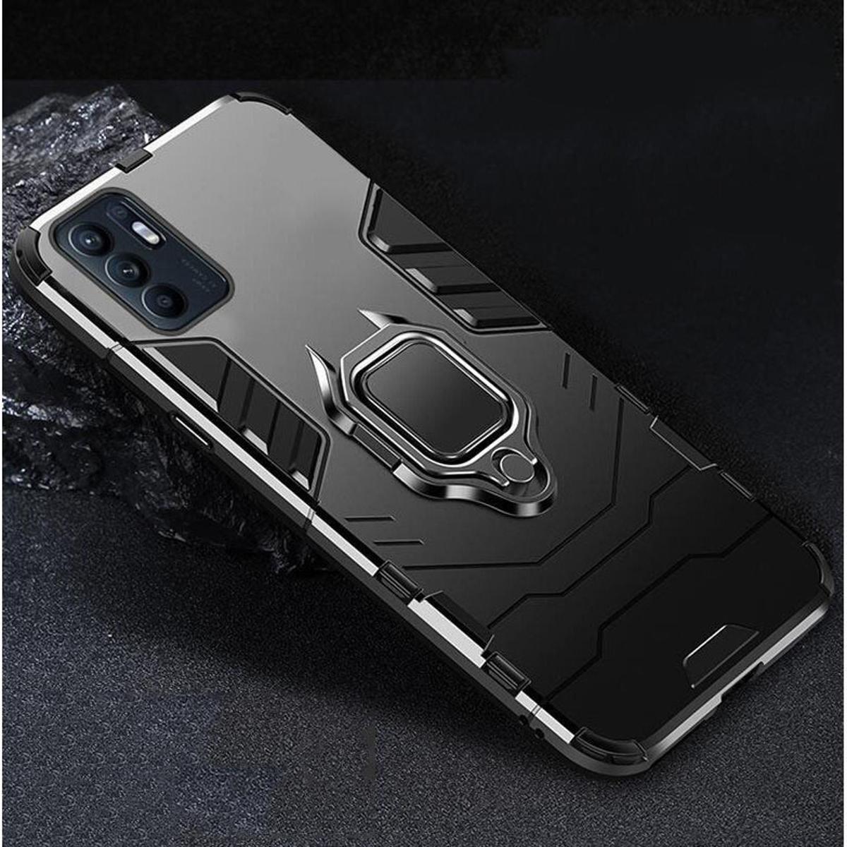 Icasecover for Oppo Reno 6 4G hard case shockproof car magnetic stand Holder back cover