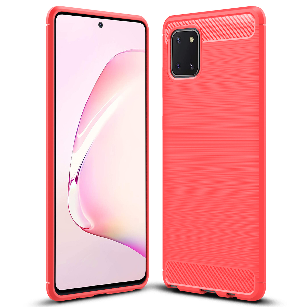 For Samsung Galaxy Note 10 lite case carbon fiber TPU shockproof soft silicone phone cover