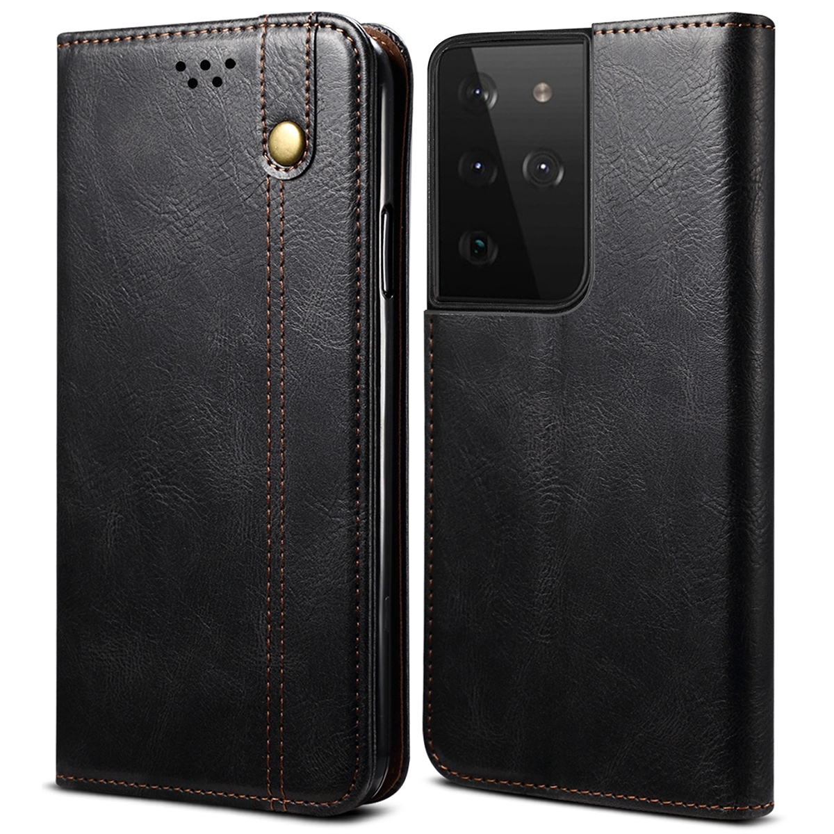 Lthmy for Samsung Galaxy S22 ultra 5G premium PU leather case with card slots and magnetic closure flip wallet stand cover