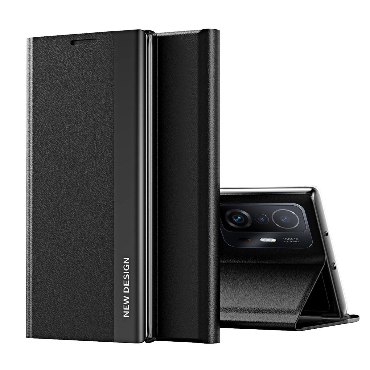 Lthmy for Xiaomi Mi 11t/mi 11T pro Thin Slim Folio flip leather magnetic closure case cover