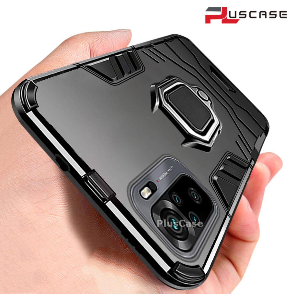Pluscase for Xiaomi Redmi Note 10 4G/Redmi Note 10 s ring stand Holder case hard back shockproof cover