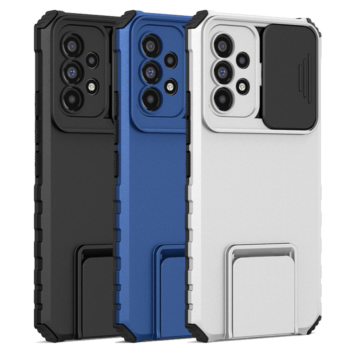For Samsung Galaxy A73 5G phone case hard sliding lens protective leg back cover