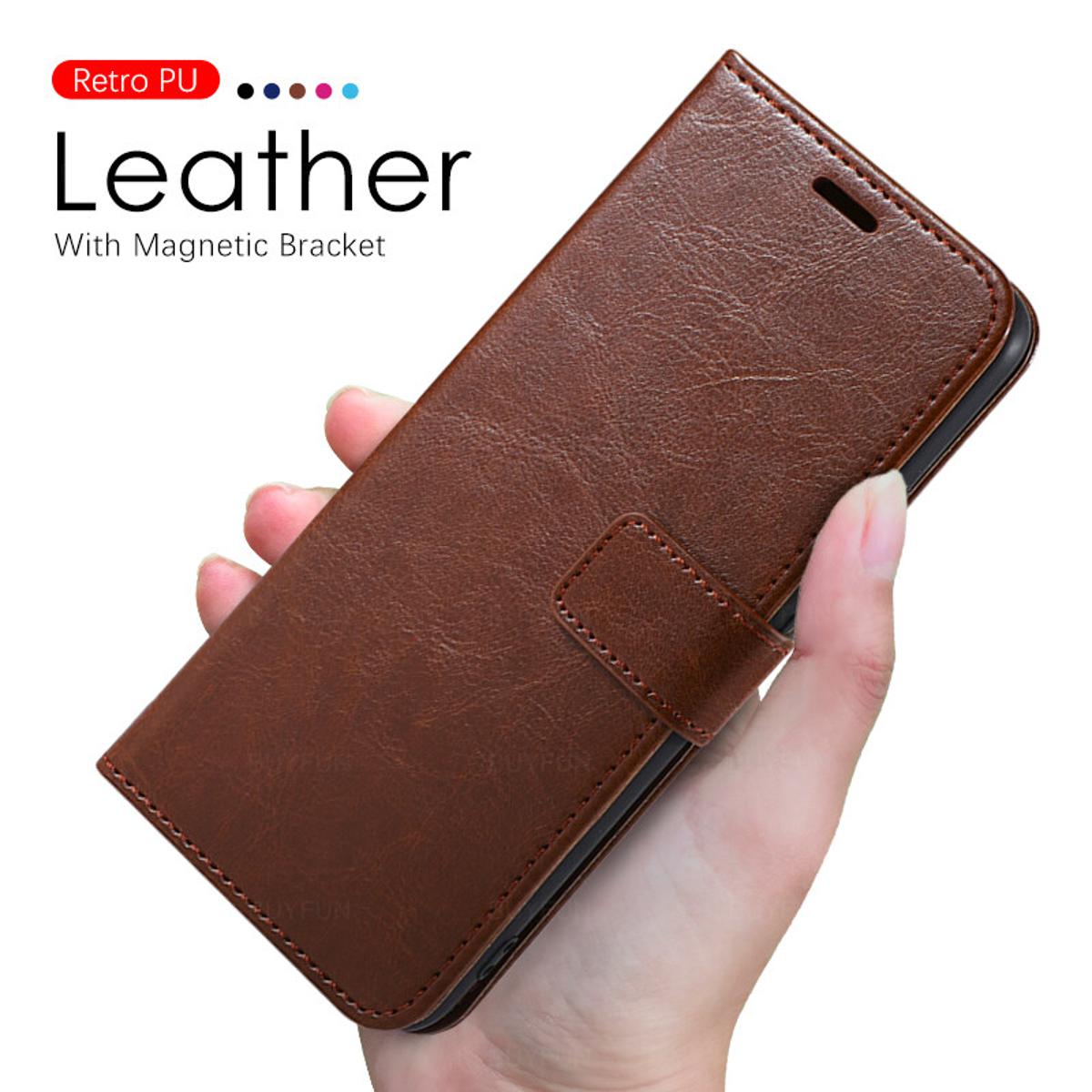 For 13 Pro Max Crazy Horse style leather shell wallet flip cover original magnetic phone case mobile phone leather case anti-safety and shock resistance