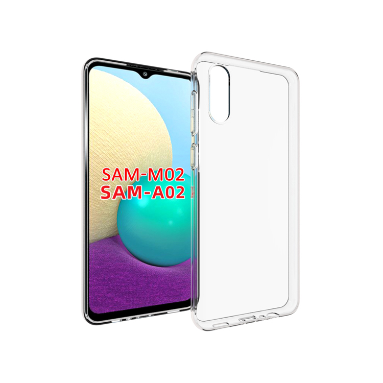 For Samsung Galaxy M02 A02 ultra Slim Transparent anti shock side bumper corner 4D Crystal clear camera cutting cover