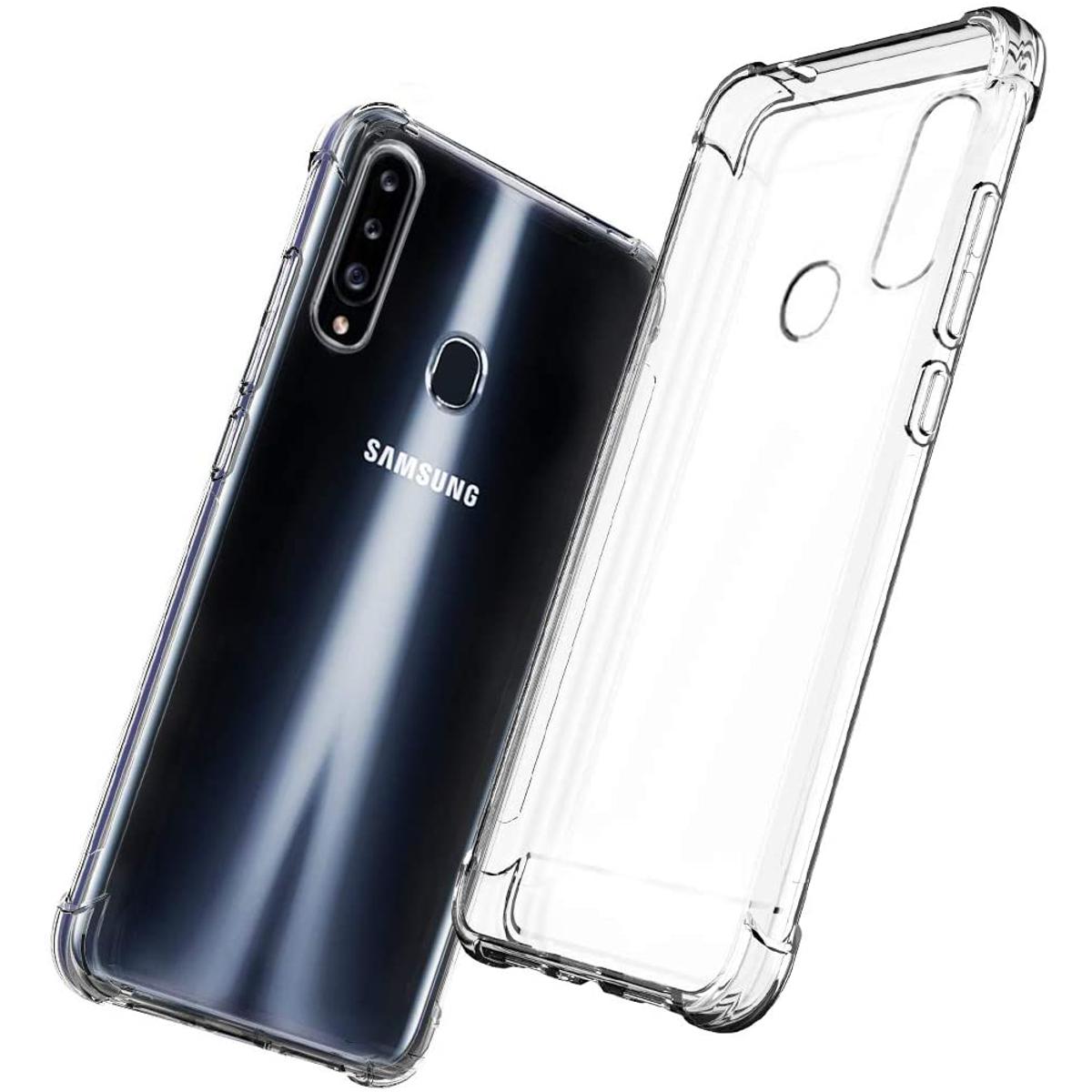 For Samsung Galaxy A20s Transparent 6D Crystal silicone Bumper case antiShock corner Clear back cover