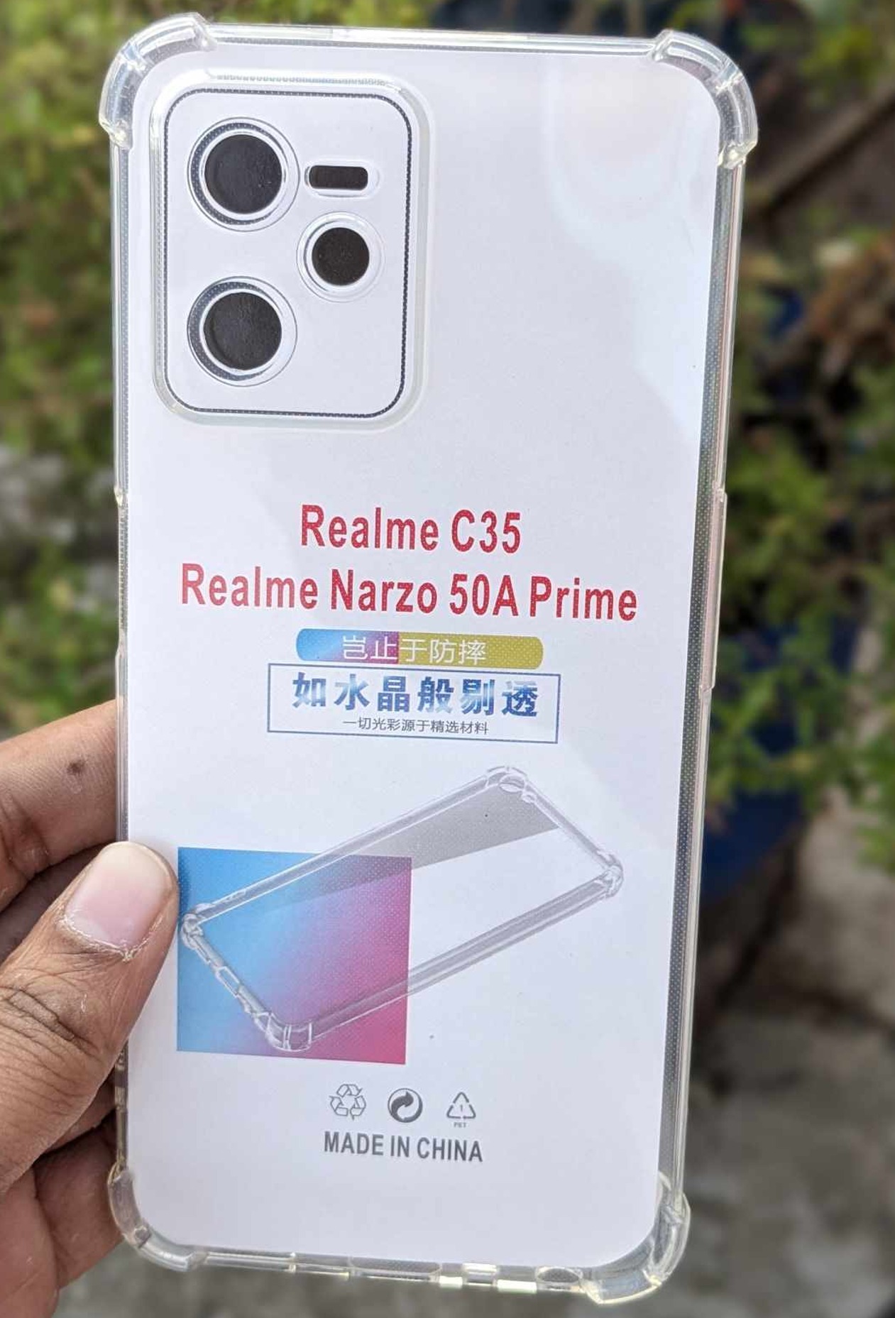 For Realme C35 / Realme Narzo 50A Prime Shockproof transparent liquid crystal long time use soft premium protective back cover