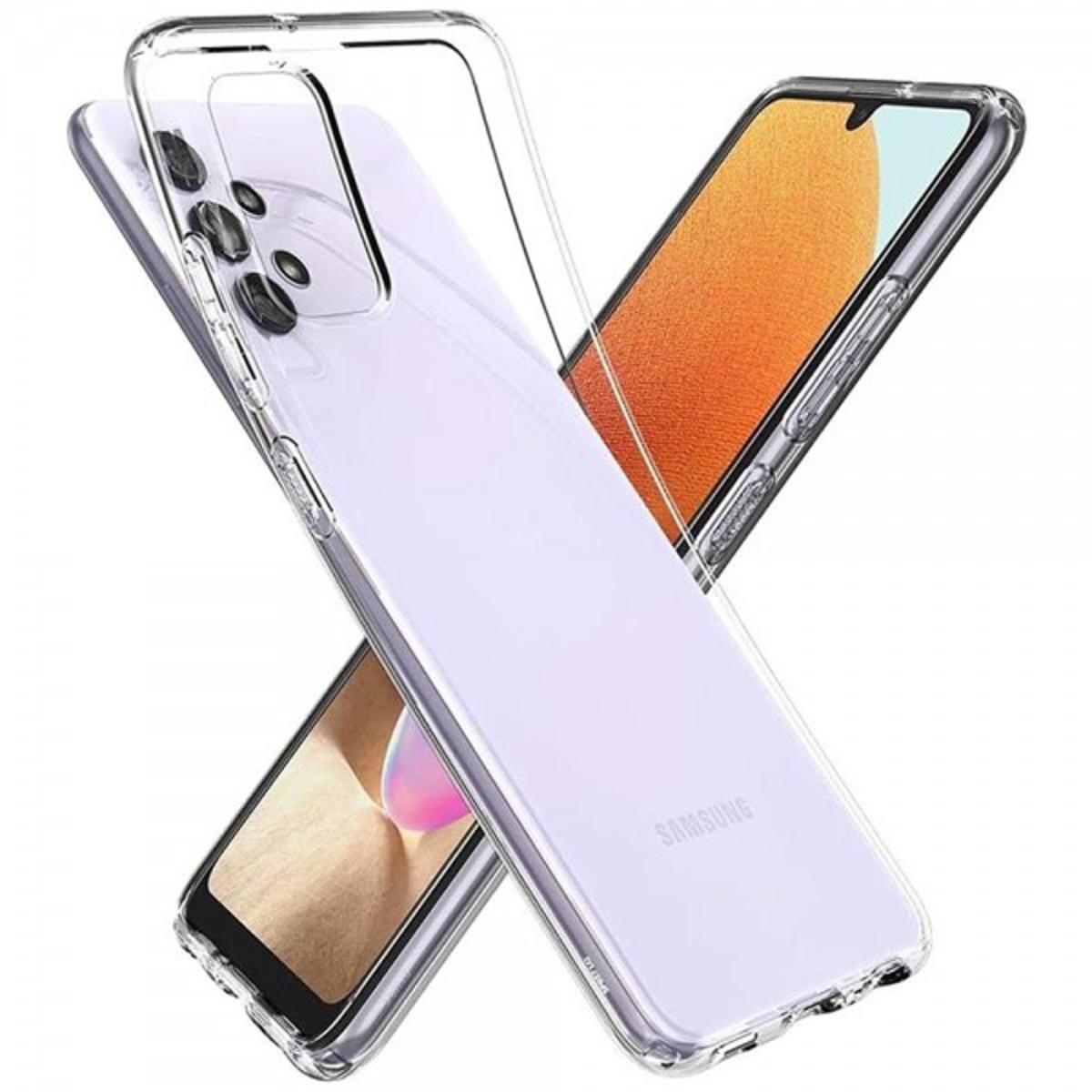 For Samsung A32 Transparent 6D Crystal silicone Bumper case antiShock corner Clear back cover