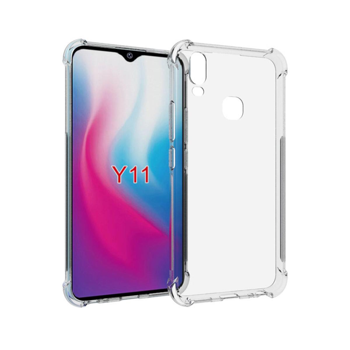 For Vivo Y11 Slim Transparent anti shock side bumper corner 4D Crystal clear camera cutting cover