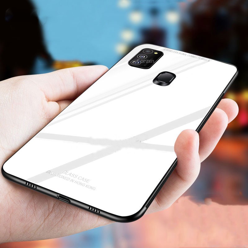 Realme C17 / Realme 7i - { DESIGNED IN HONG KONG } Premium Quality Tempered Glass + TPU Glass Case Backcover Scratchproof Protective Phone Case