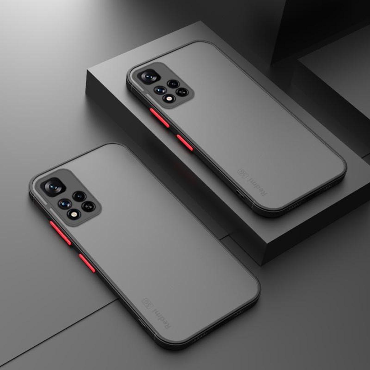 For Xiaomi Redmi Note 11 5G / Redmi Note 11T 5G / Poco M4 Pro 5G - Translucent Smoky Matte Shockproof Back Cover Case - Phone Back Cover