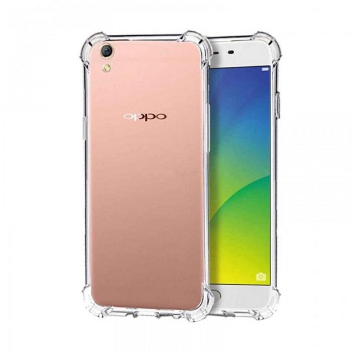 Oppo A37 Ultra Slim Transparent Shockproof TPU Bumper Case with 4D Crystal Clear Design and Camera Cutout