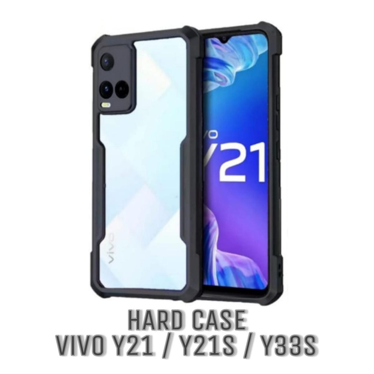 For Vivo Y21 / Vivo Y21S / Vivo Y33S Edge - Reinforced Shockproof Cushion Back Clear Hybrid Transparent Hard Cover Casing - Phone Back Cover