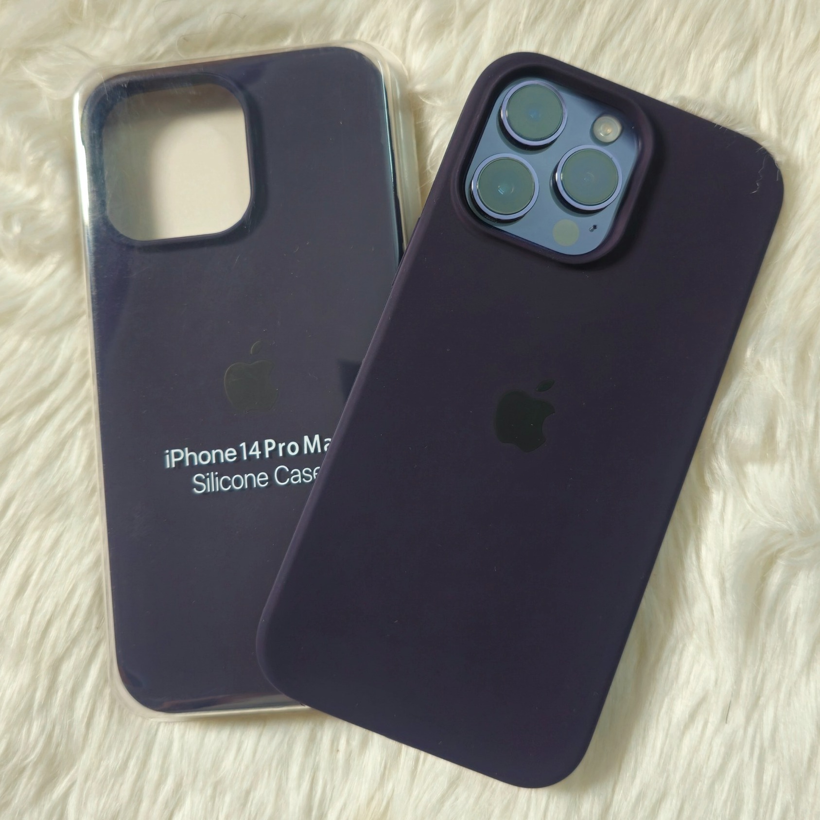 For Apple iPhone 14 / iPhone 14 Plus / iPhone 14 Pro / iPhone 14 Pro Max Luxury Silicone Protect Back Cover Soft Case - Camera (Deep Purple Colour)