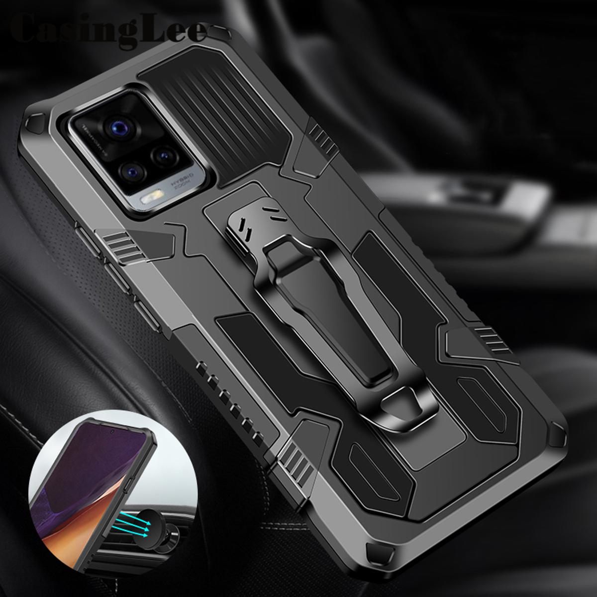 Caminglee for Vivo v21e 4g case shockproof armor stand case with metal clip Vivo v21e 4g phone cover case car recordingphone case