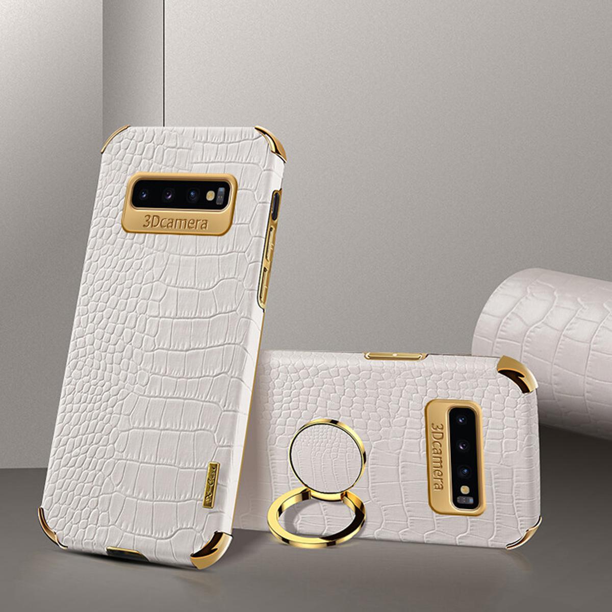 Casing for Samsung Galaxy S10 Plus Crocodile Pattern 360 Degree Rotating Ring Cover Compatible with Magnetic Car
