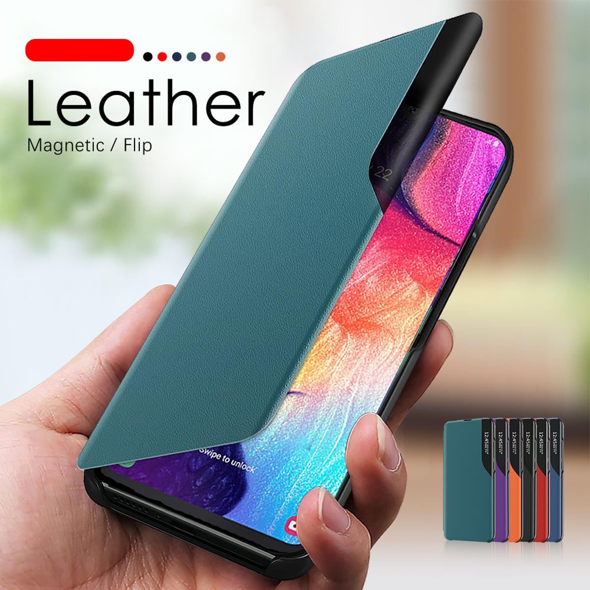 For Samsung Galaxy A50 A50S A30s leather flip cover case with smart window display case magnetic stand case for Samsung Galaxy A50 A50S smart display case