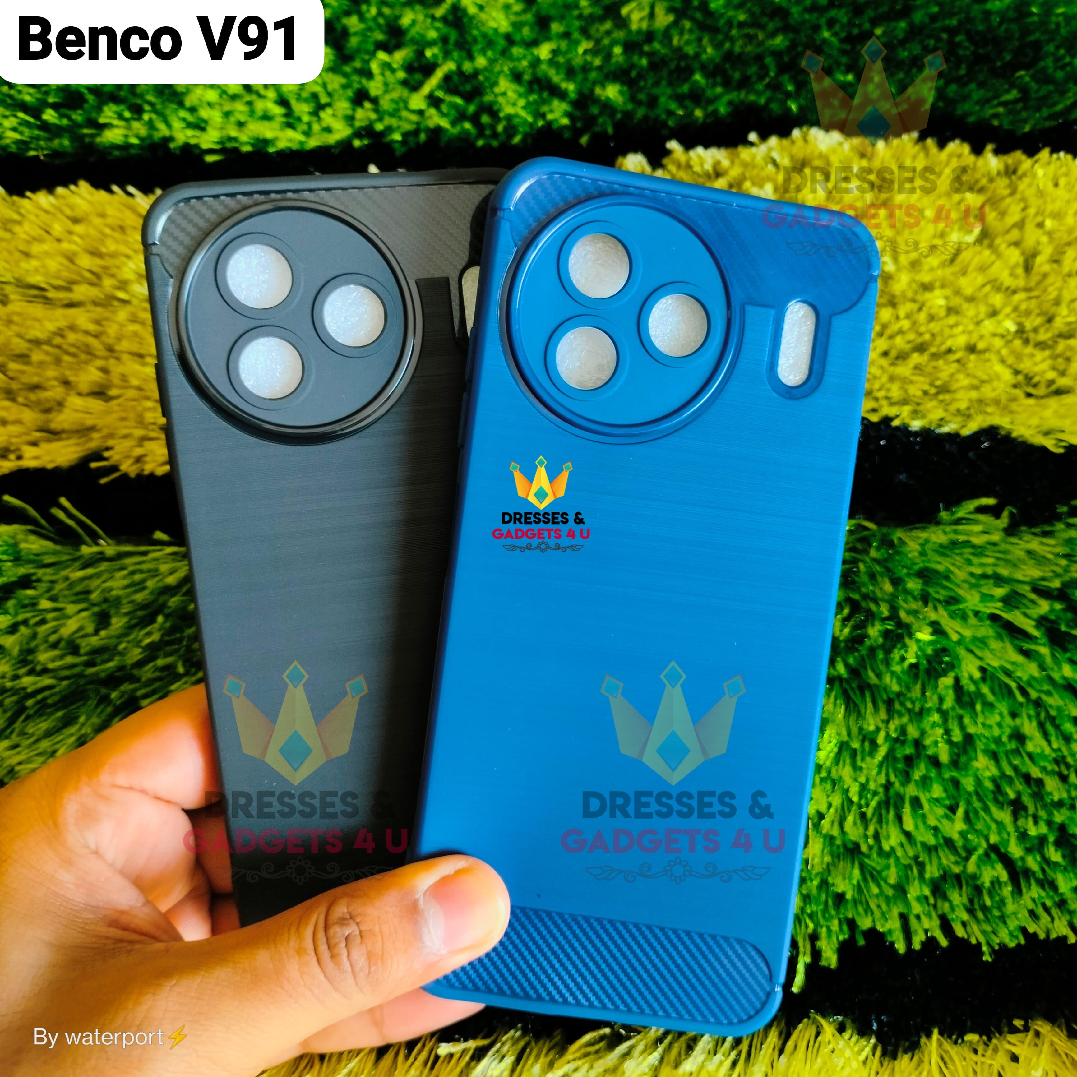 Benco V91 Back Cover Premium Silicone Soft Case With Carbon Fiber Texture Design Official Benco V91 Back Case Benco V91 Cover