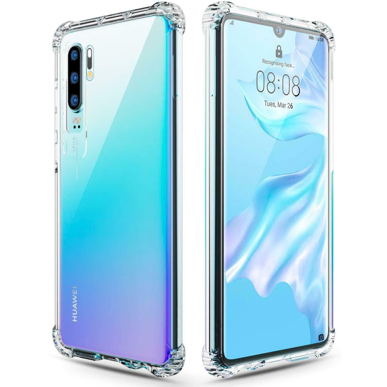 Huawei P30 Pro Back Cover Transparent Extra Bumper Anti Shock Soft Crystal