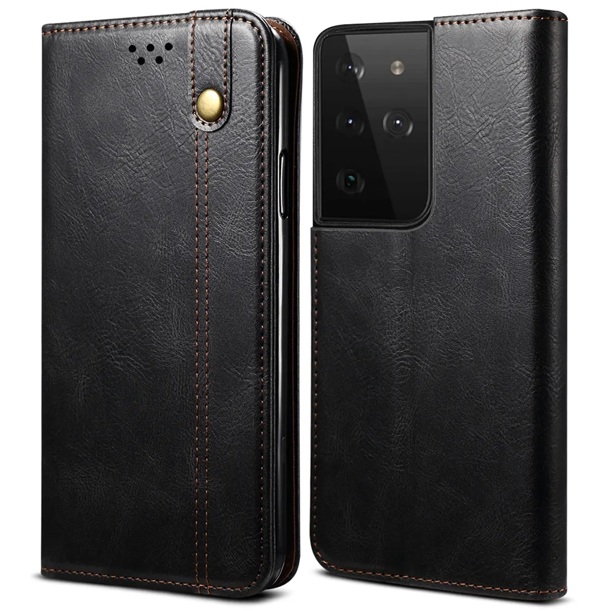 【3C VictoryEagle】For Samsung Galaxy A21s Phone Case R Wallet Case with Credit