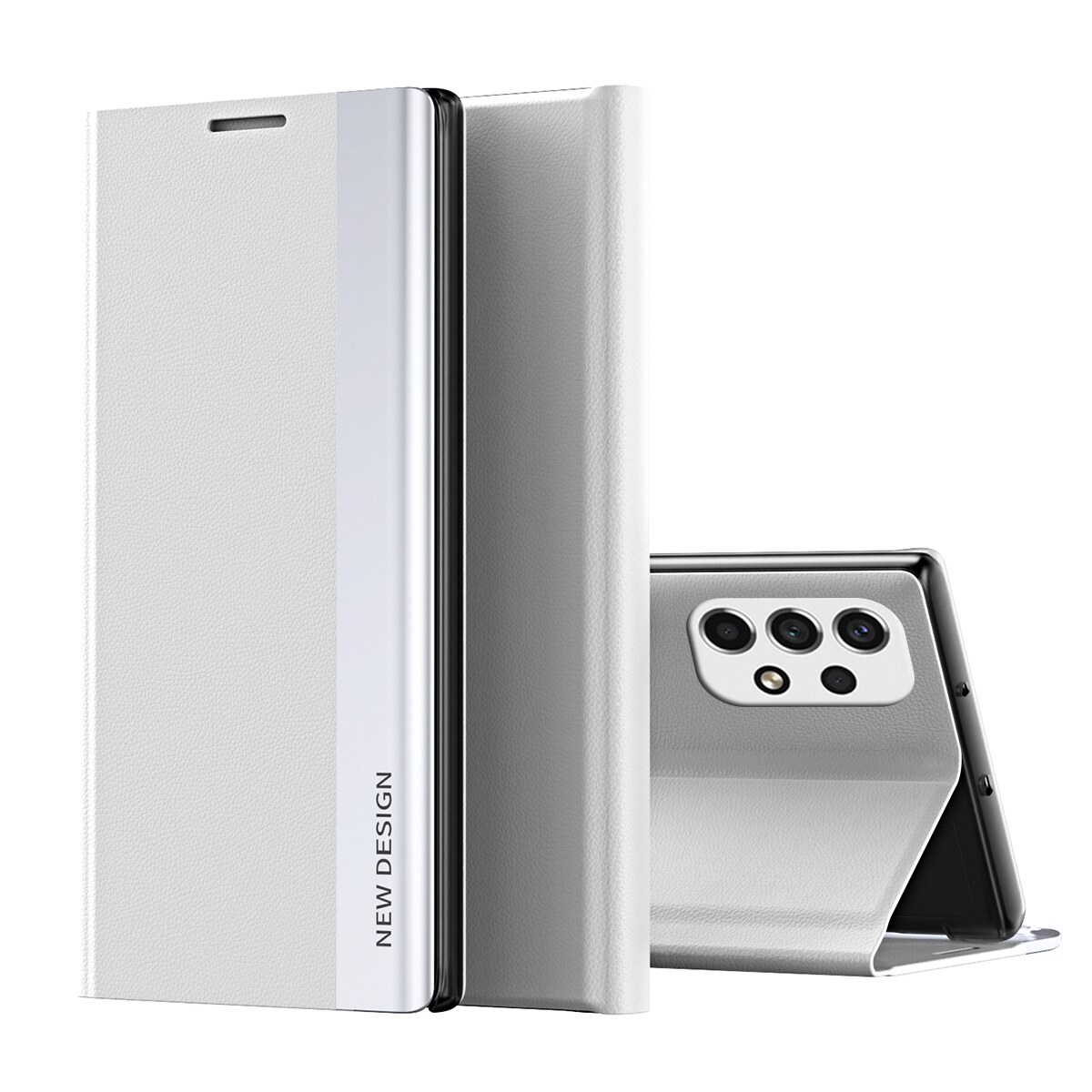 Luxury R Slim Leather Flip Cover for Oppo Reno 4 Case Wallet Card Stand