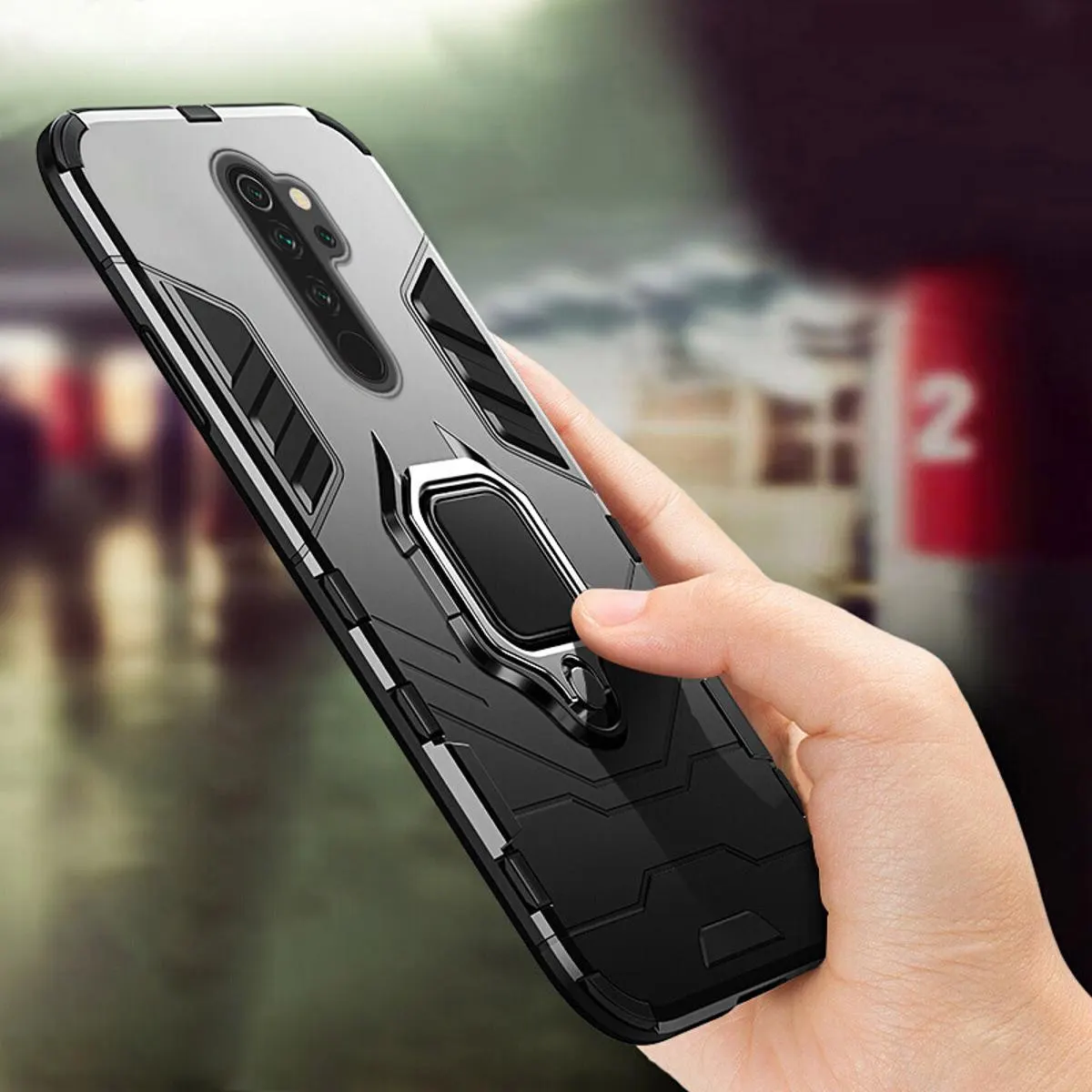 Pluscase for Xiaomi Redmi Note 9 s Case Holder Lens Card Slot Protect Shell Pin
