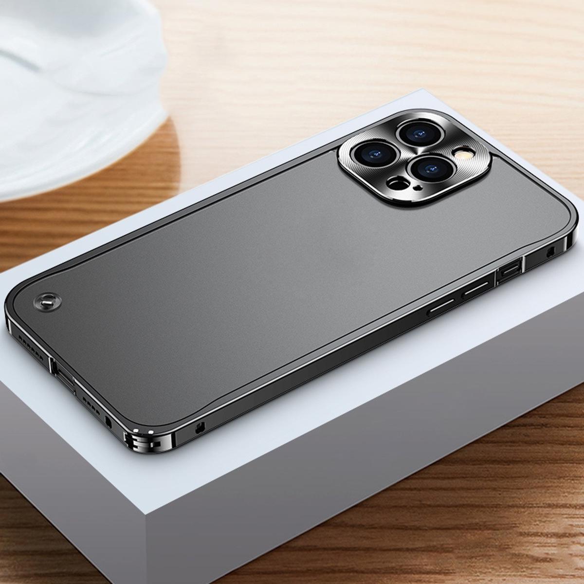 （COD)For iPhone 14 Pro Max Metal Frame + Frosted PC Phone Case