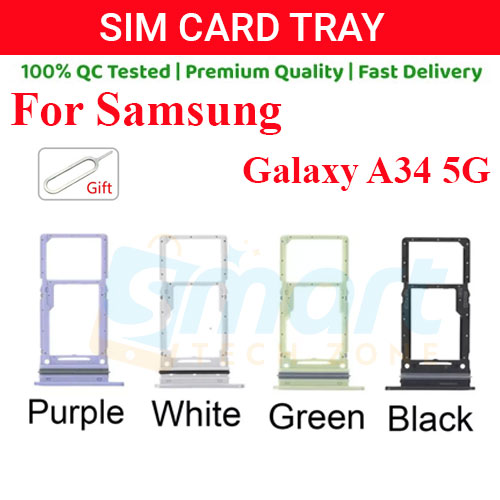Samsung Galaxy A34 5G Sim Tray Micro SD Card Slot with Sim Ejector Pin Replacement