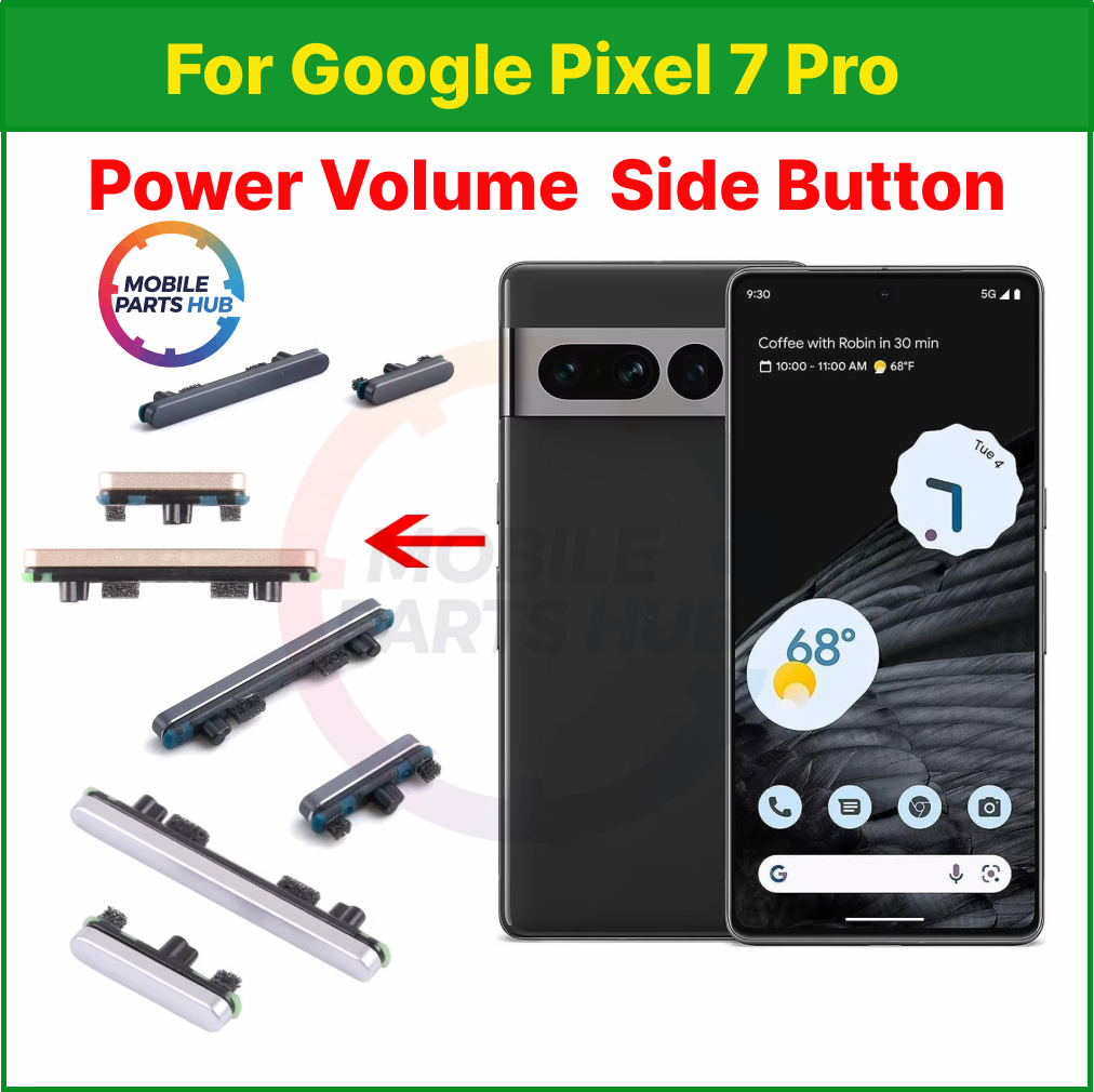 For Google Pixel 7 Pro External Side Buttons Power On Off + Volume Control Button
