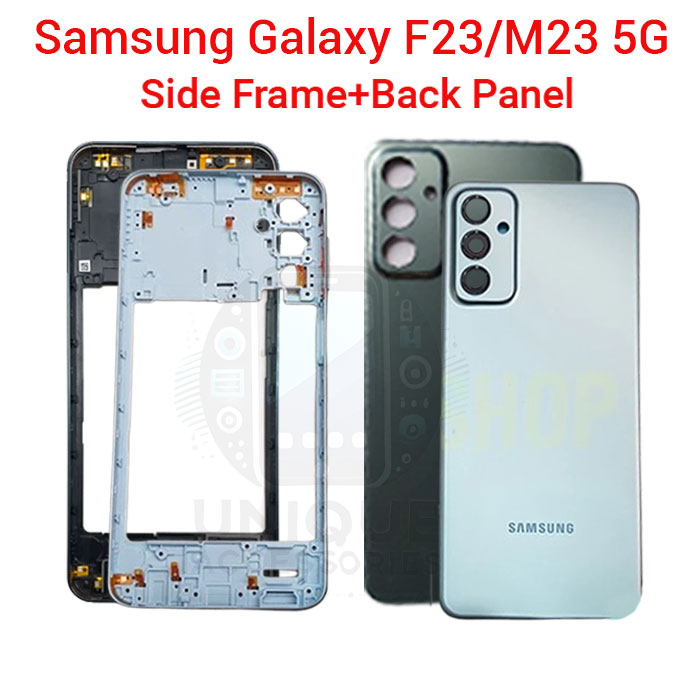 Samsung Galaxy F23/M23 5G Side Frame + Back Panel Housing + Camera Glass Back Shell