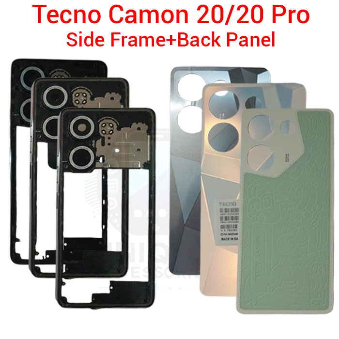Tecno Camon 20/ 20 Pro CK6 CK6n CK7 CK7n Side Frame + Back Panel Housing + Camera