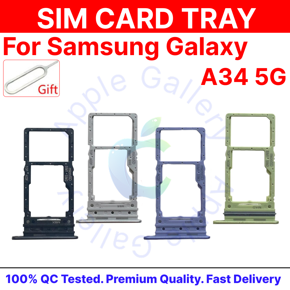 Samsung Galaxy A34 5G Sim Tray Micro SD Card Slot with Sim Ejector Pin Replacement