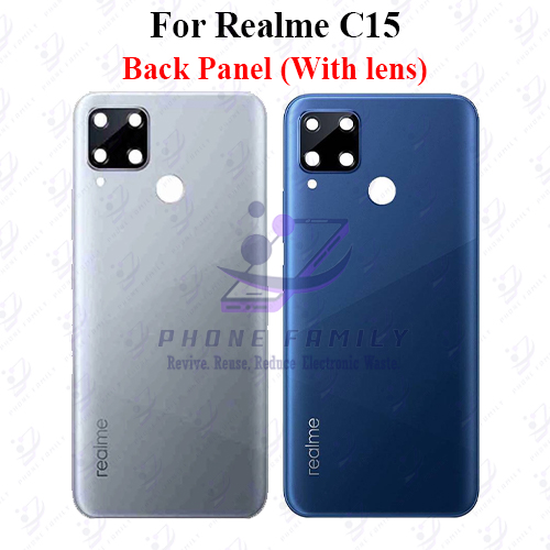 Realme C15 Back Panel/Backshell/ Casing +Camera Lens + SIde Button With Logo