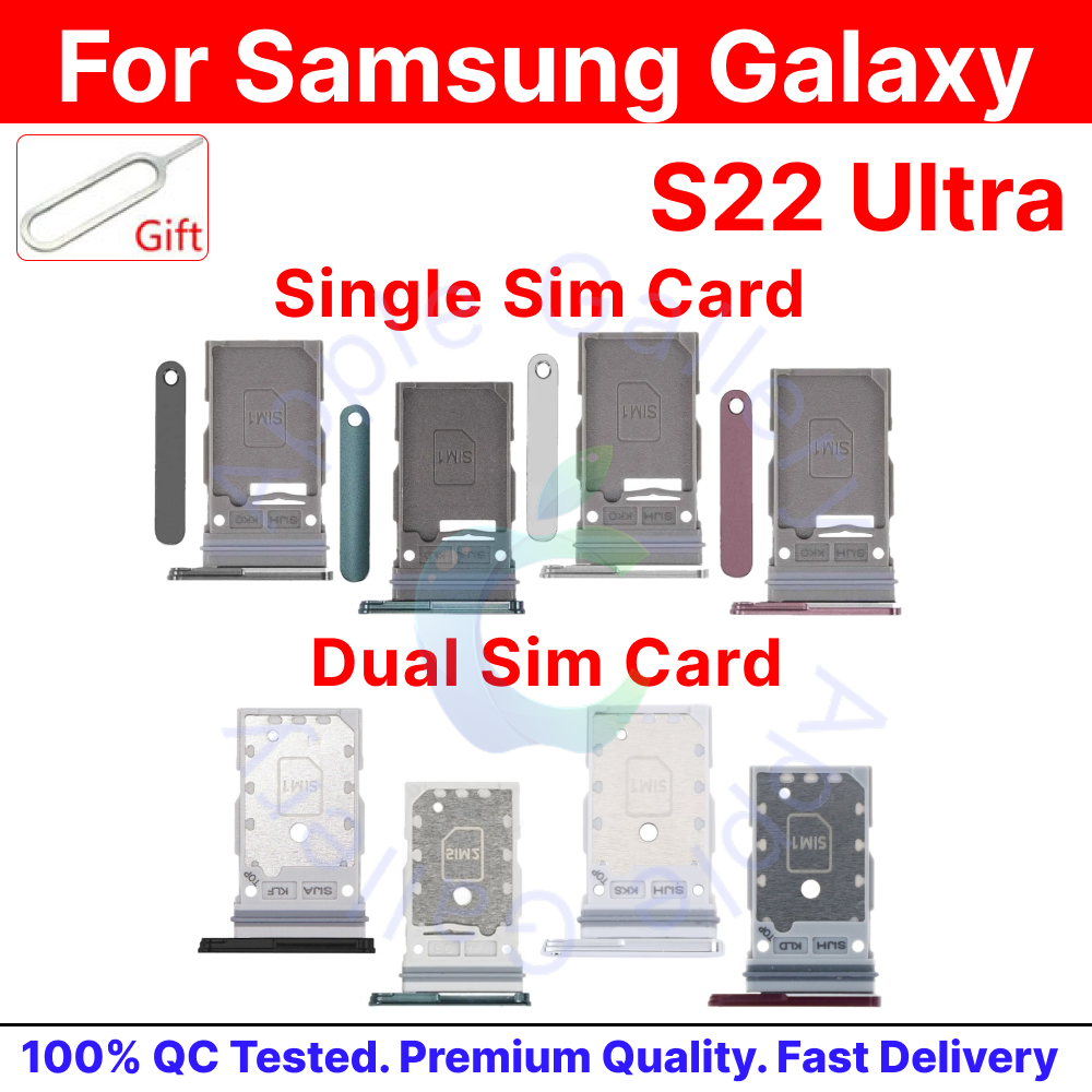Samsung Galaxy S22 Ultra Dual & Singel Sim Slot Card Tray Holder with Sim Ejector