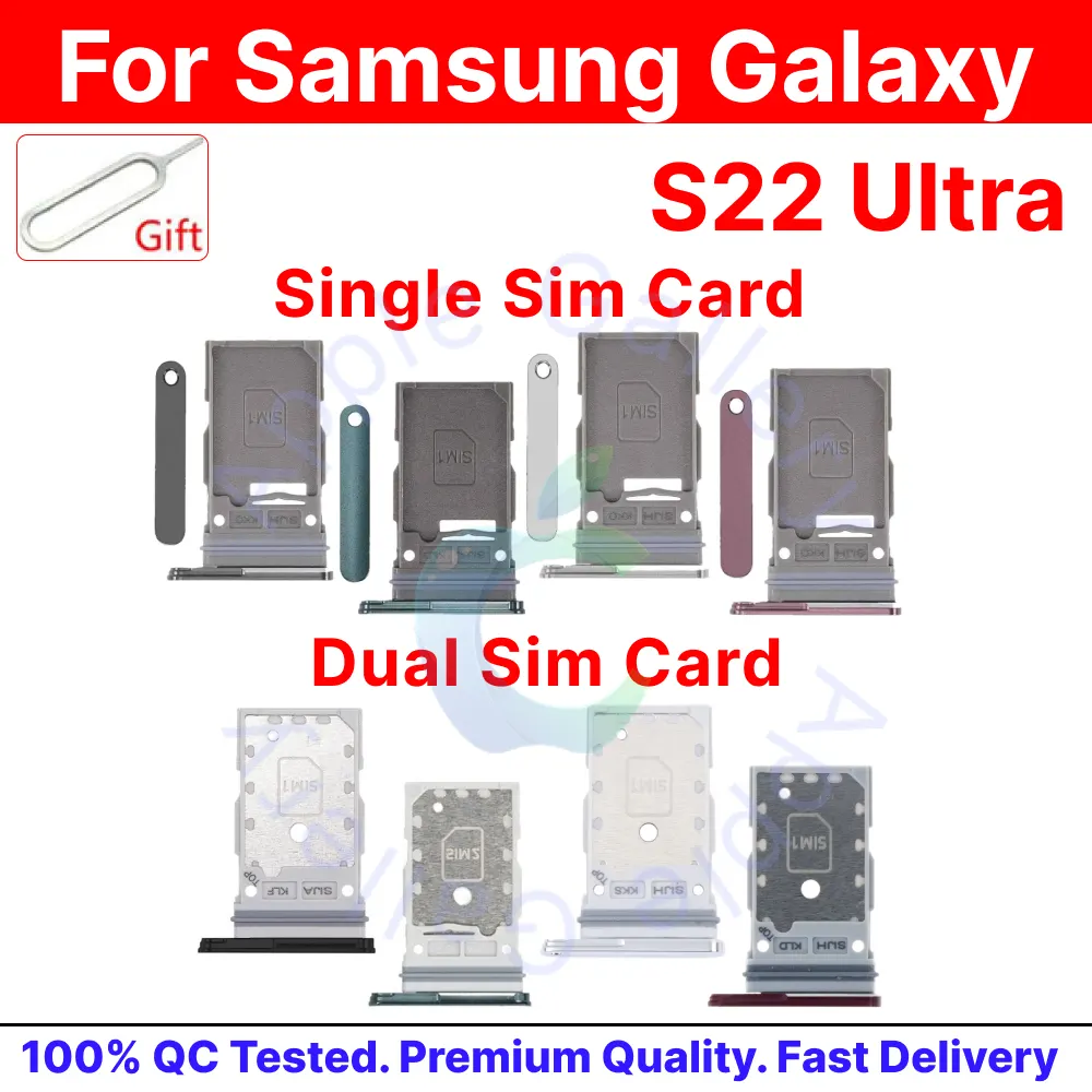 Samsung Galaxy S22 Ultra Dual & Singel Sim Slot Card Tray Holder with Sim Ejector Replacement Parts Price in Bangladesh - Mobile.com.bd