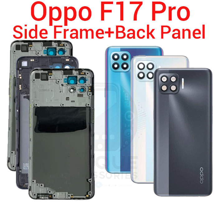 Oppo F17 Pro CPH2119 Side Frame + Back Panel Housing + Camera Glass Back Shell
