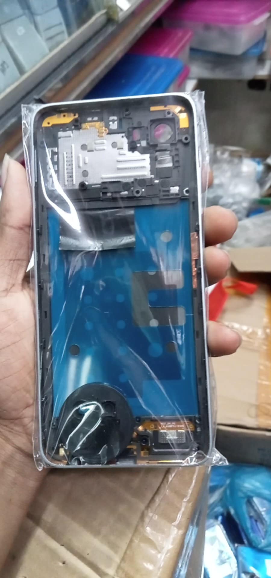 Itel S23 Side Frame + Back Panel Housing + Camera Glass Back Shell Replacement Spare