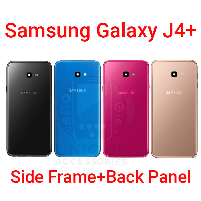 Samsung Galaxy J4 Plus Side Frame + Back Panel Housing + Camera Glass Back Shell