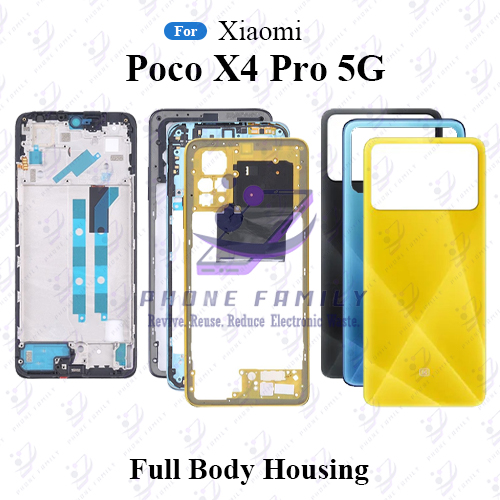 Poco X4 Pro Full Body Housing (Side Frame + Back Panel Without Camera Glass