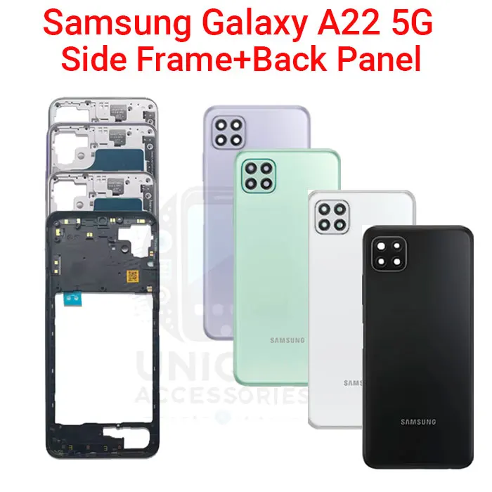 Samsung Galaxy A22 5G Side Frame + Back Panel Housing + Camera Glass Back Shell Replacement Parts Price in Bangladesh - Mobile.com.bd