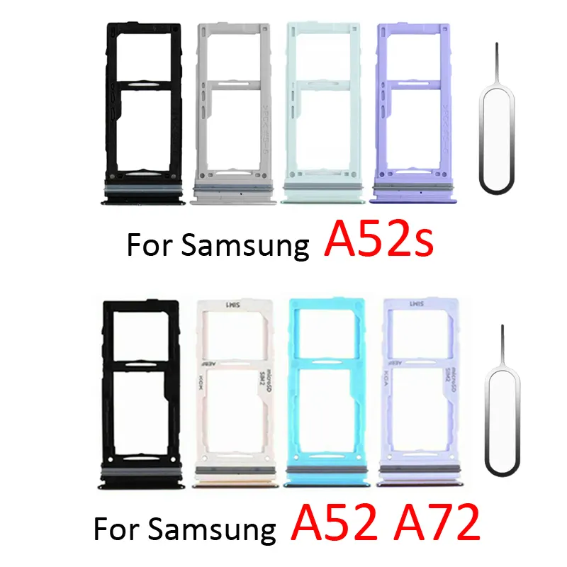 Samsung Phone Sim SD Card Tray For Samsung Galaxy A52 A52s A72 5G A02 A12 New SIM Adapter Replacement Parts Price in Bangladesh - Mobile.com.bd