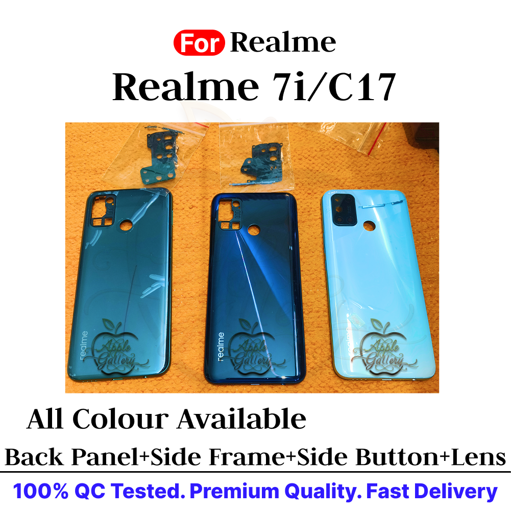 Realme 7i/C17 RMX2103 Middle Side Bezel Housing Frame + Back Panel + Camera Glass