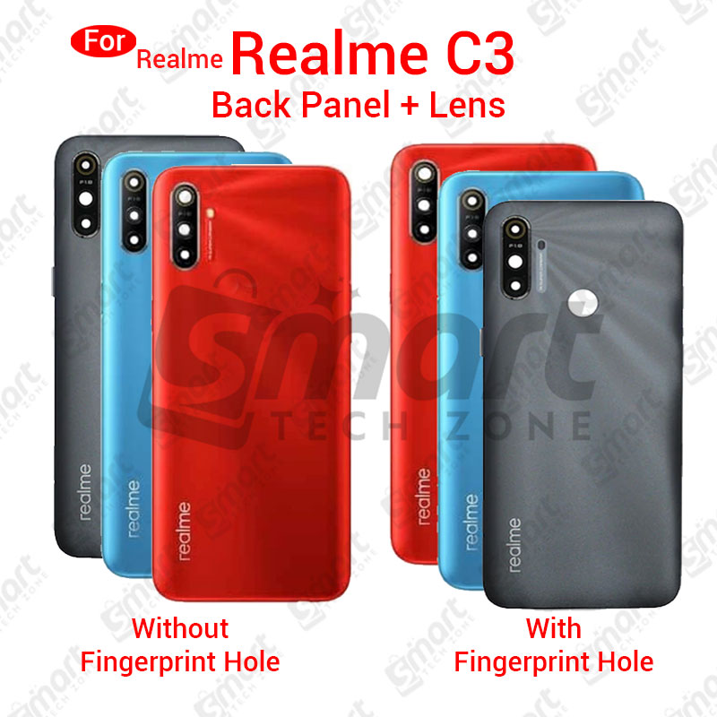 Realme C3 Back Panel/Backshell/ Casing + With Camera Lens + Side Buttons With Logo