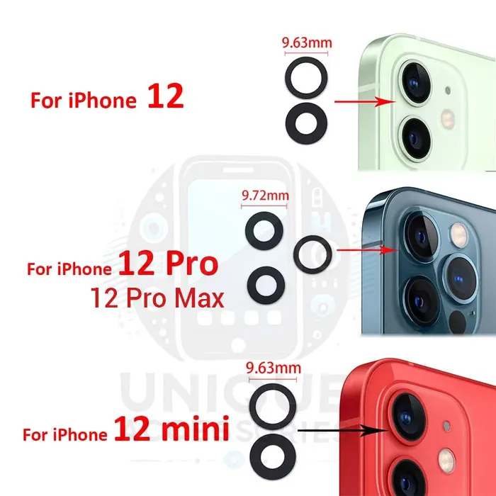 Apple Camera Main Glass Lens for Apple iPhone 12 12 Mini 12 Pro 12 Pro Max Replacement Replacement Parts Price in Bangladesh - Mobile.com.bd