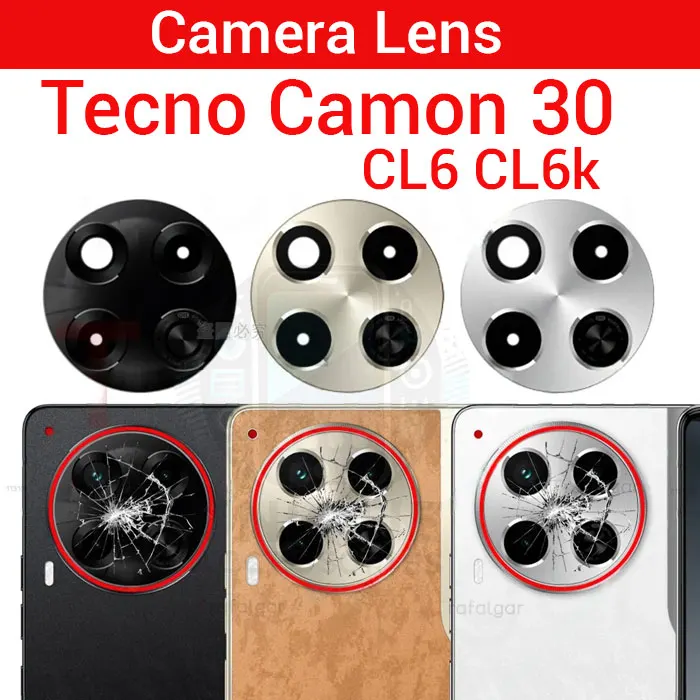 Tecno Camon 30 CL6 CL6k Main Rear Camera Glass Lens 50 MP Ai Dual Camera (Not Camera Replacement Parts Price in Bangladesh - Mobile.com.bd